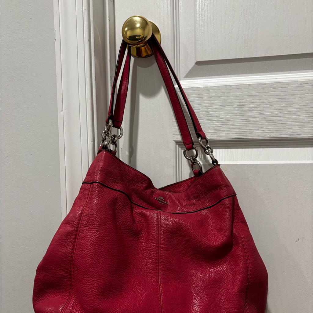 Vintage Leather Red Coach Bag